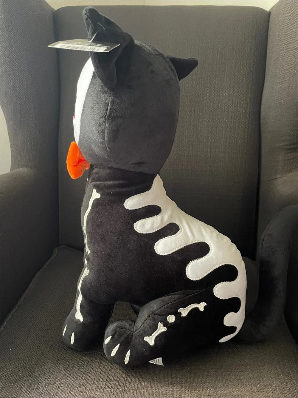 Ashland Black White Orange Day of the Dead Cat Plush Pillow